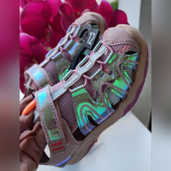 Size 12 - Wonder Nation Girl's Closed Toe Pink Sandals - Picture 6 of 8